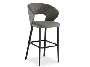 FARD 662 - High upholstered fabric stool with back _ Origins 1971